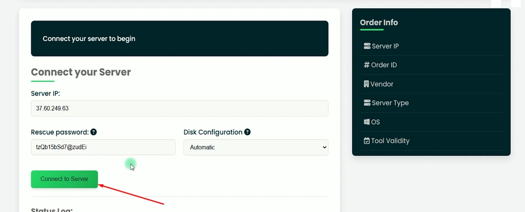 connect server with installer tool